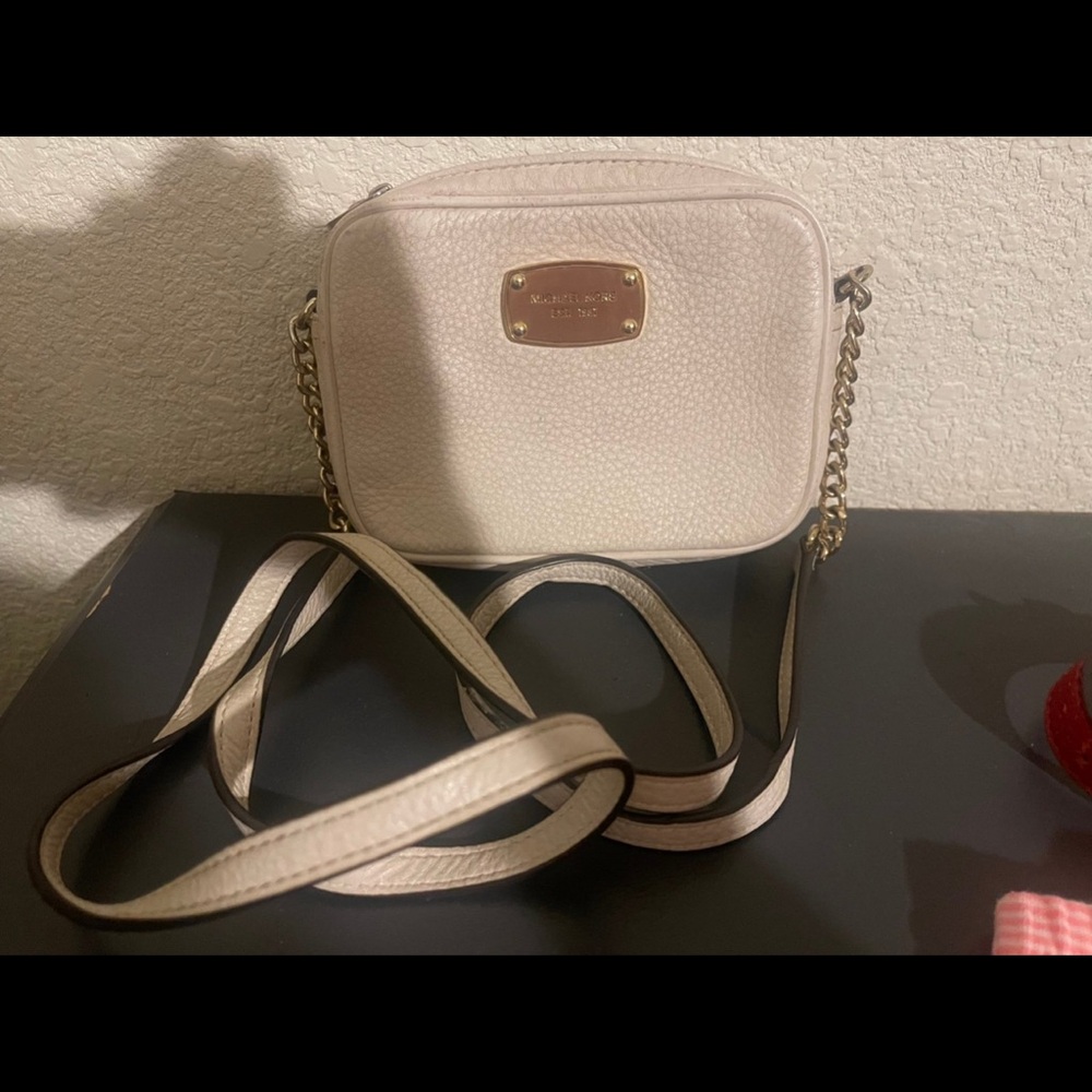 MICHAEL Michael Kors Cream Mini Bag with Gold Hardware